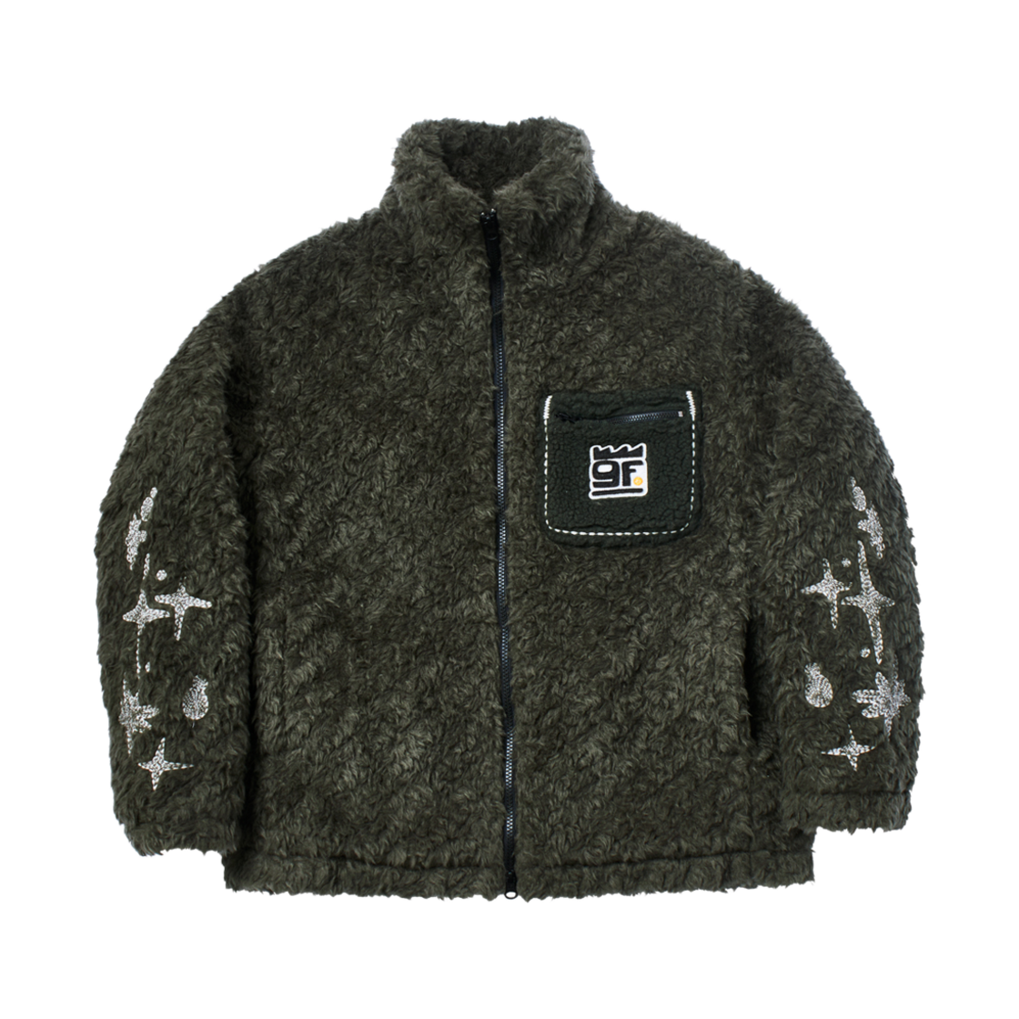 24WTGFJK01KH Garments Fab Heavy EMB Padded Fur Jacket Khaki