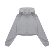 Art Of Field Off The Shoulder Hooded Jacket Light Gray