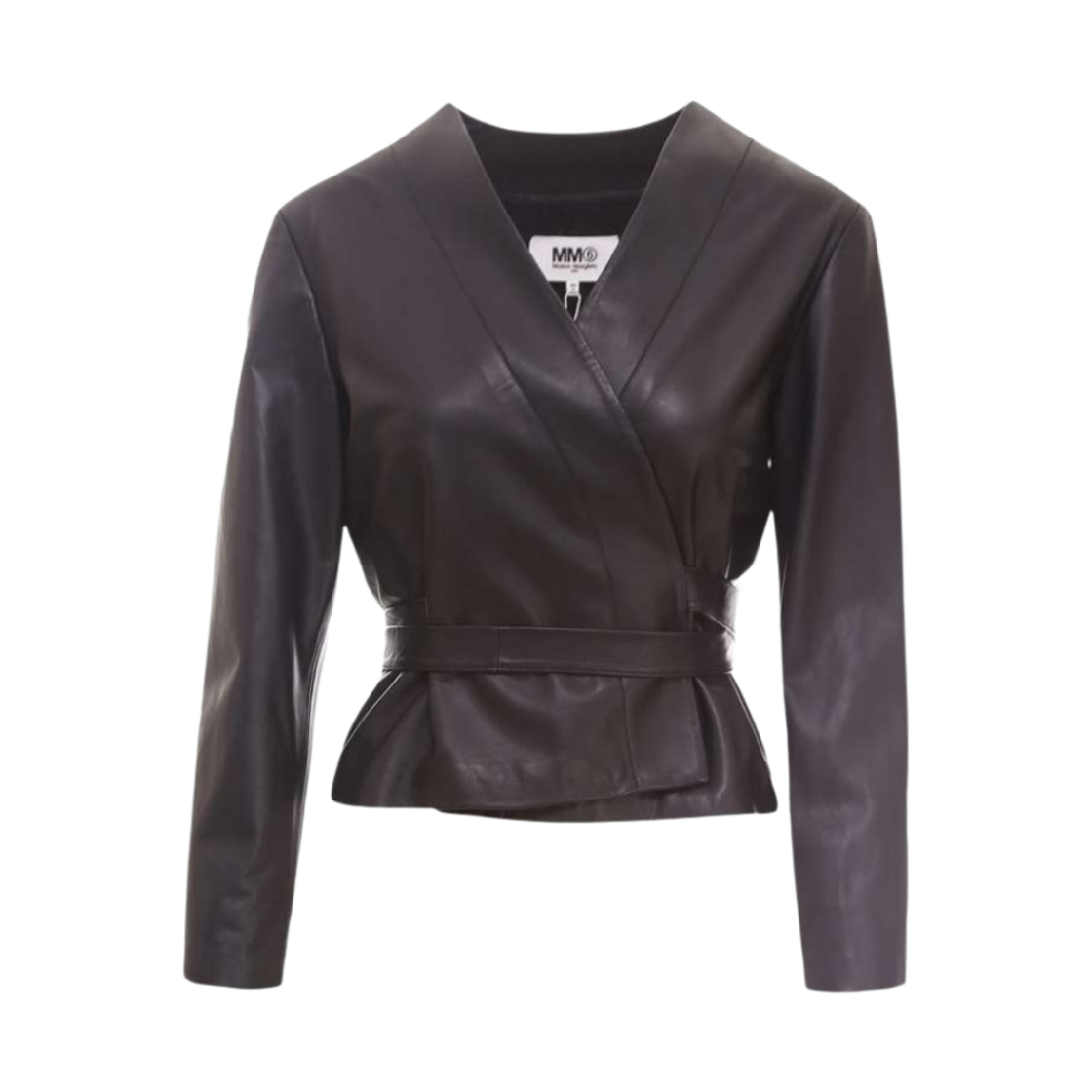 S52AM0165SY1363900 (W) MM6 Maison Margiela Belted Cropped Jacket Black