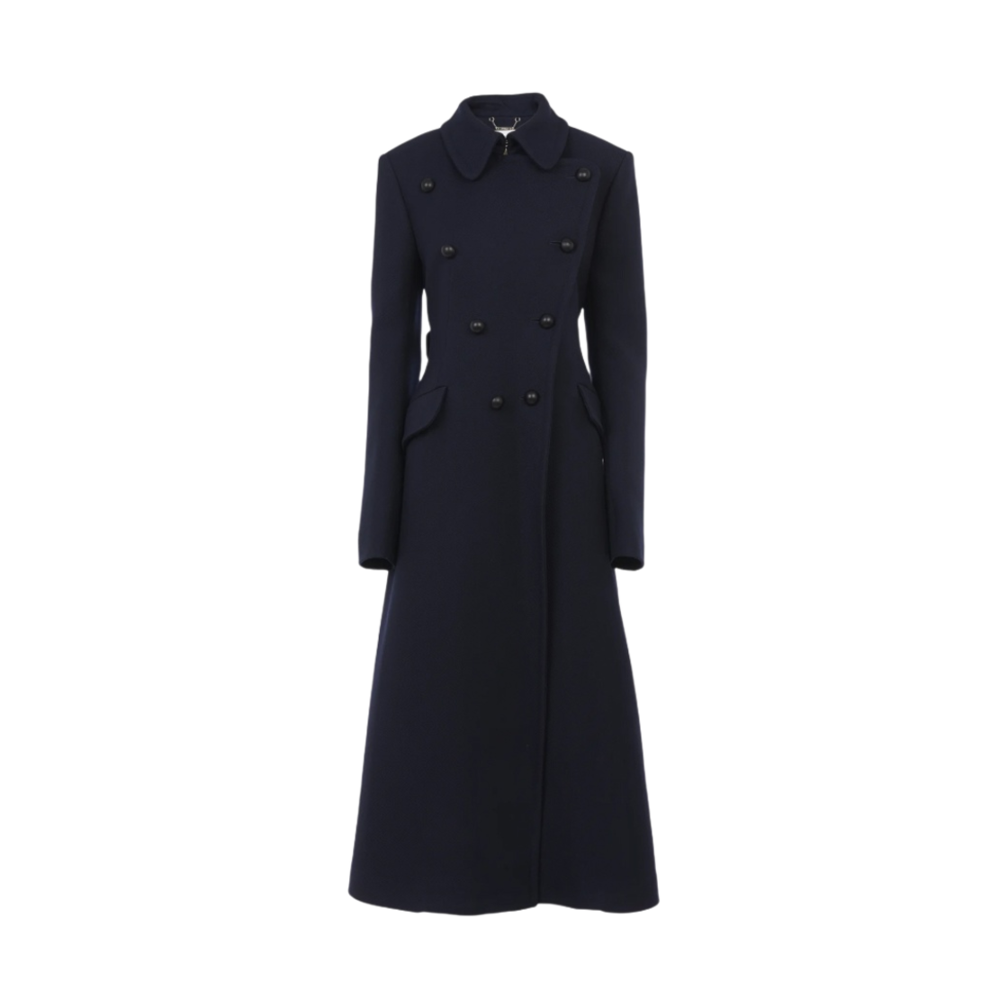 (W) 끌로에 롱 더블 브레스티드 코트 앤트러사이트 블루((W) Chloe Long Double-Breasted Coat Anthracite Blue)