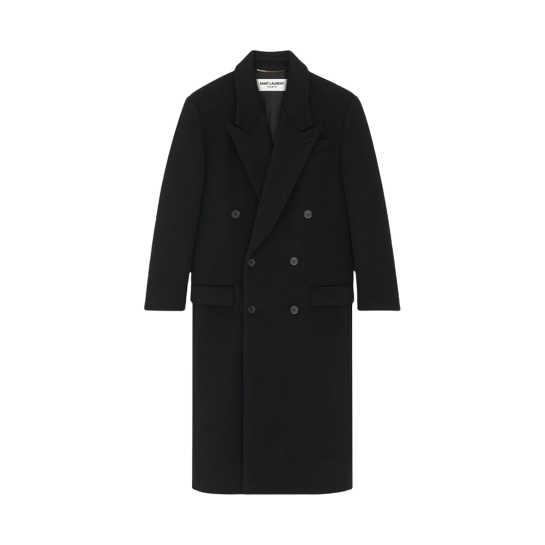 W) 생로랑 롱 코트 울 느와르 프로폰드 | Saint Laurent | KREAM