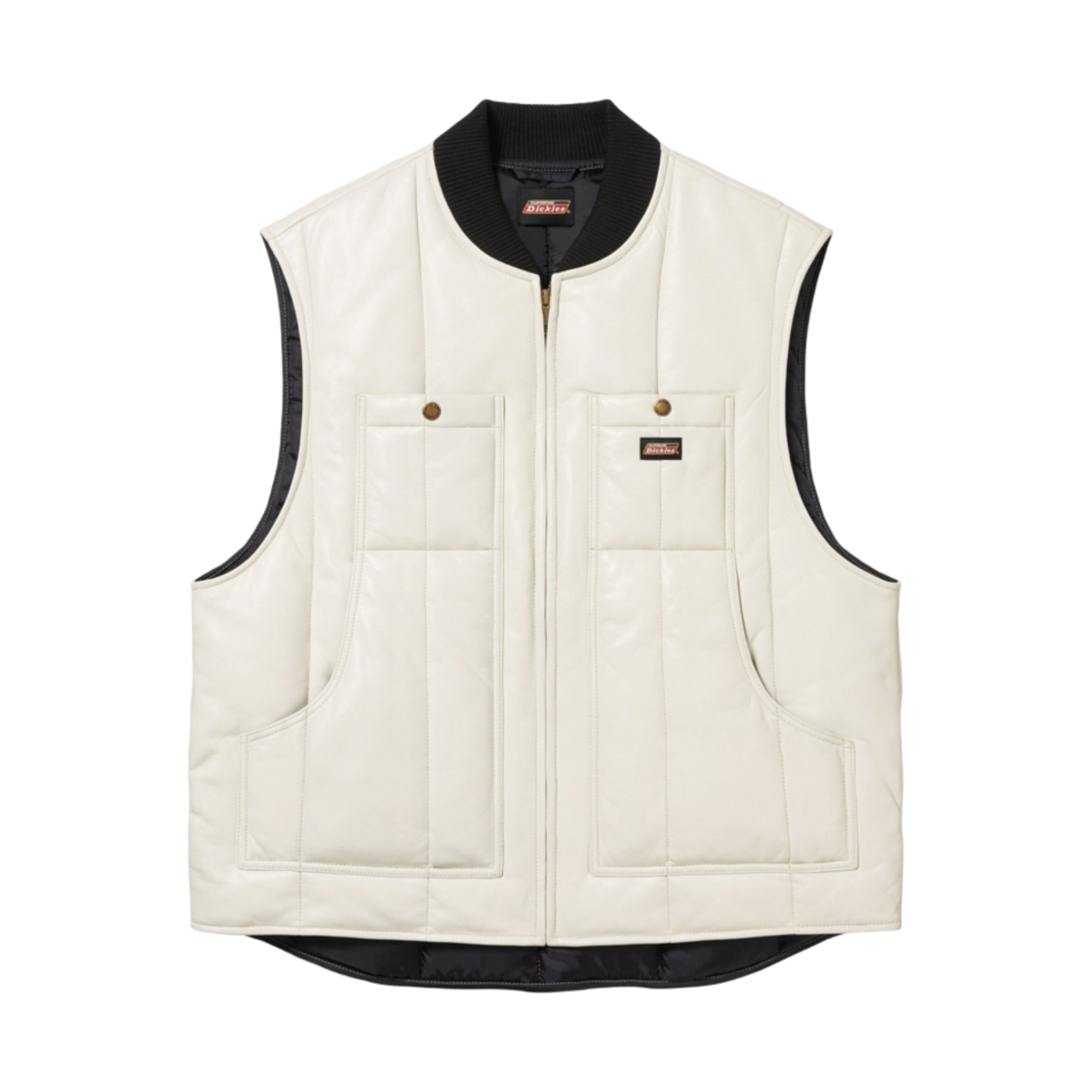 슈프림 x 디키즈 레더 워크 베스트 화이트 - 23FW