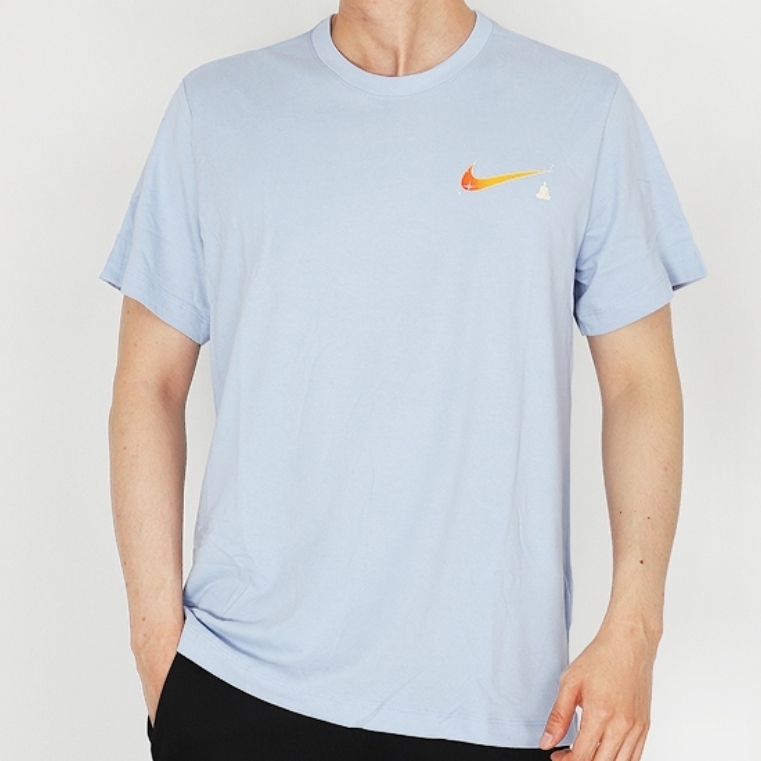 Nike Dri-Fit Yoga T-Shirt Cobalt Bliss - Asia 착용 스타일 - 3