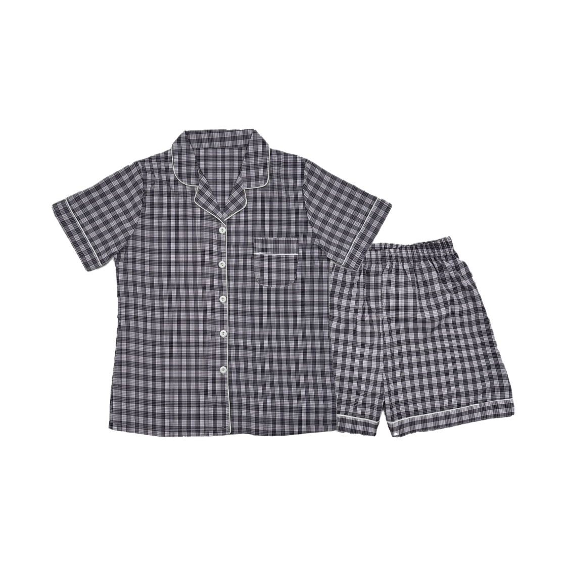 A-WMC-PP (W) AONE Mono Check Short Sleeve Pajama Set Purple