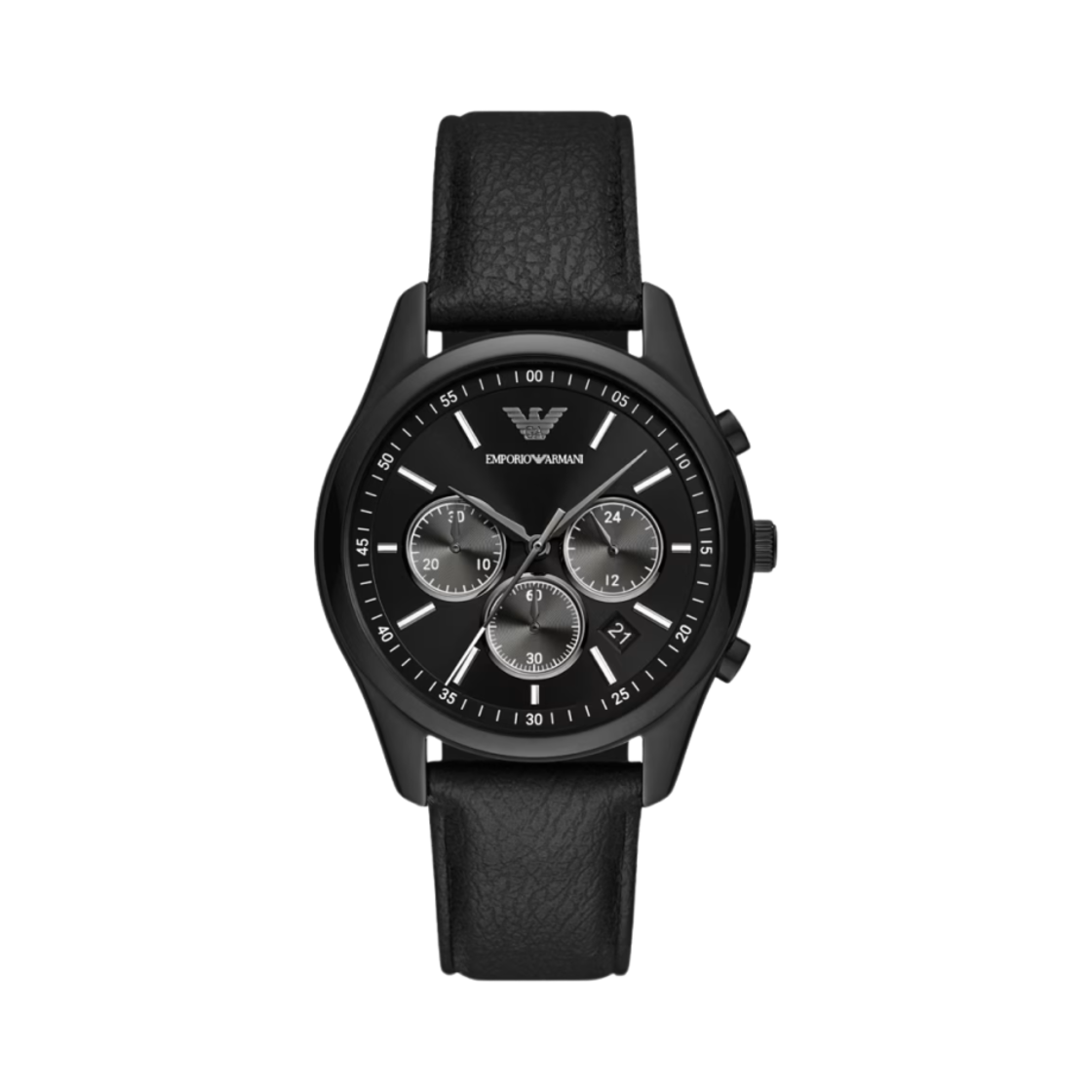 엠포리오 아르마니 쿼츠 크로노그래프 41mm 레더 블랙(Emporio Armani Quartz Chronograph 41mm Leather Black) - 1