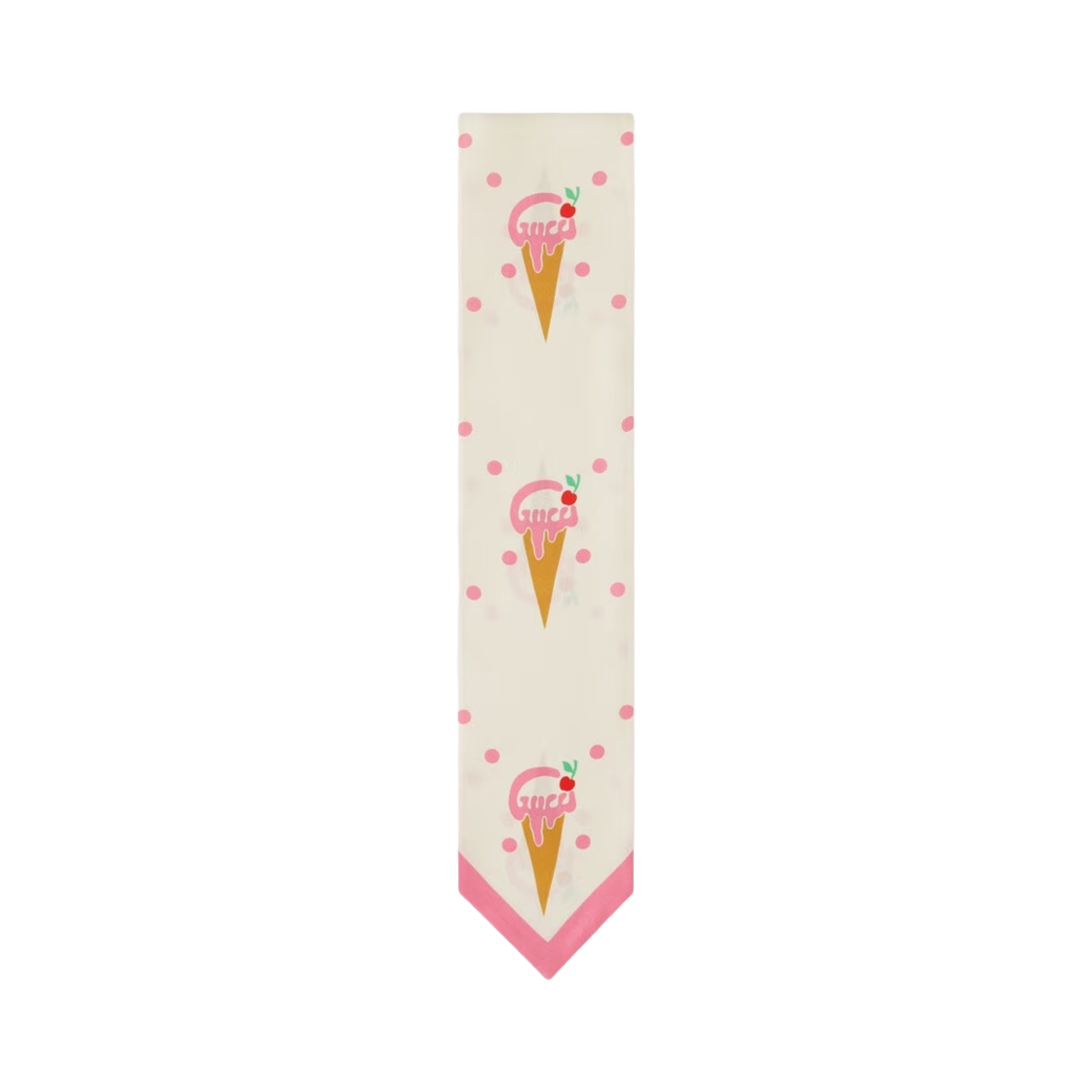 732840-3G001-9272 (W) Gucci Ice Cream Print Neck Bow Ivory Pink