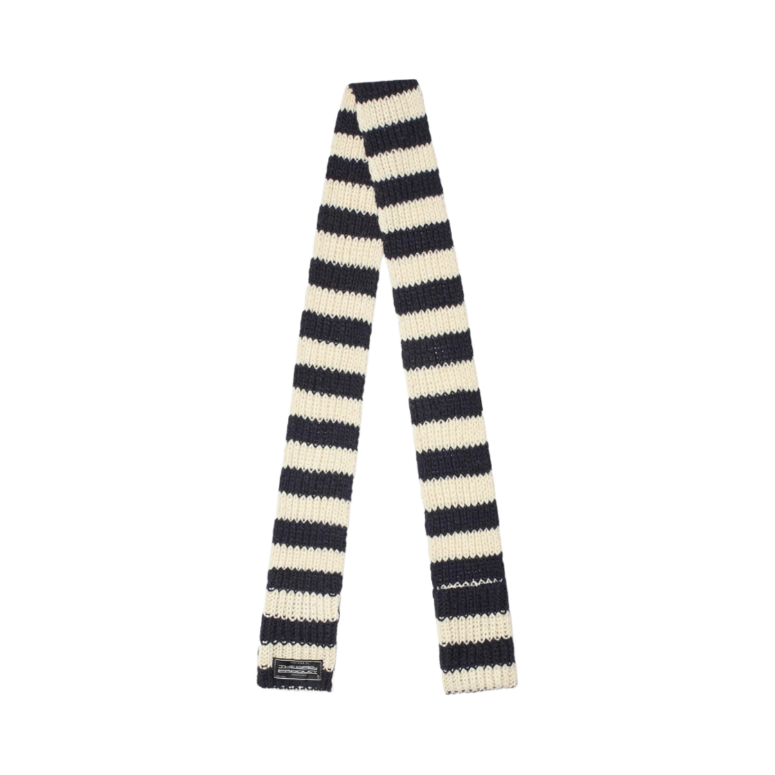 - Open Yy Stripe Pocket Scarf Navy Cream