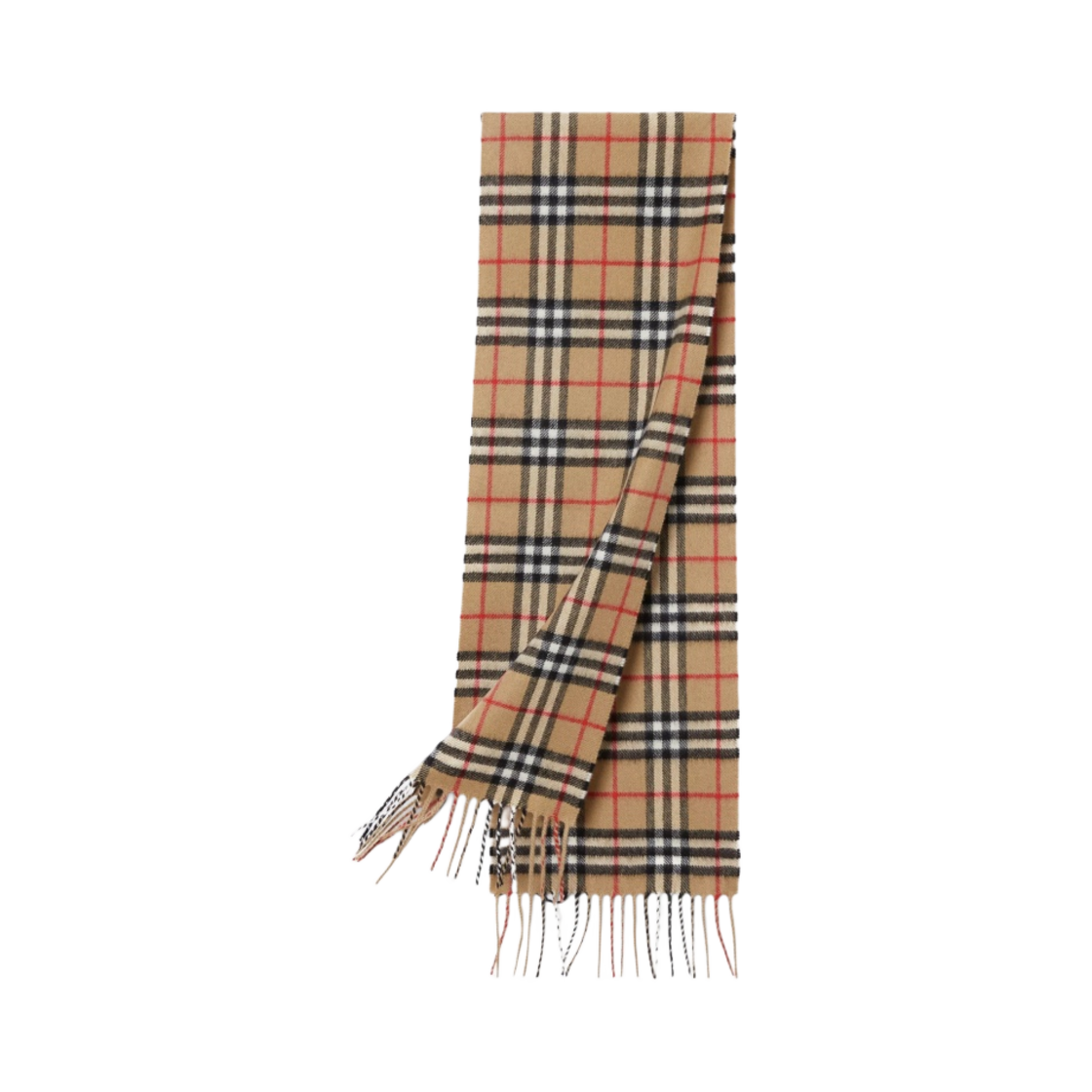 8015162 Burberry Mini Classic Vintage Check Cashmere Muffler Archive Beige