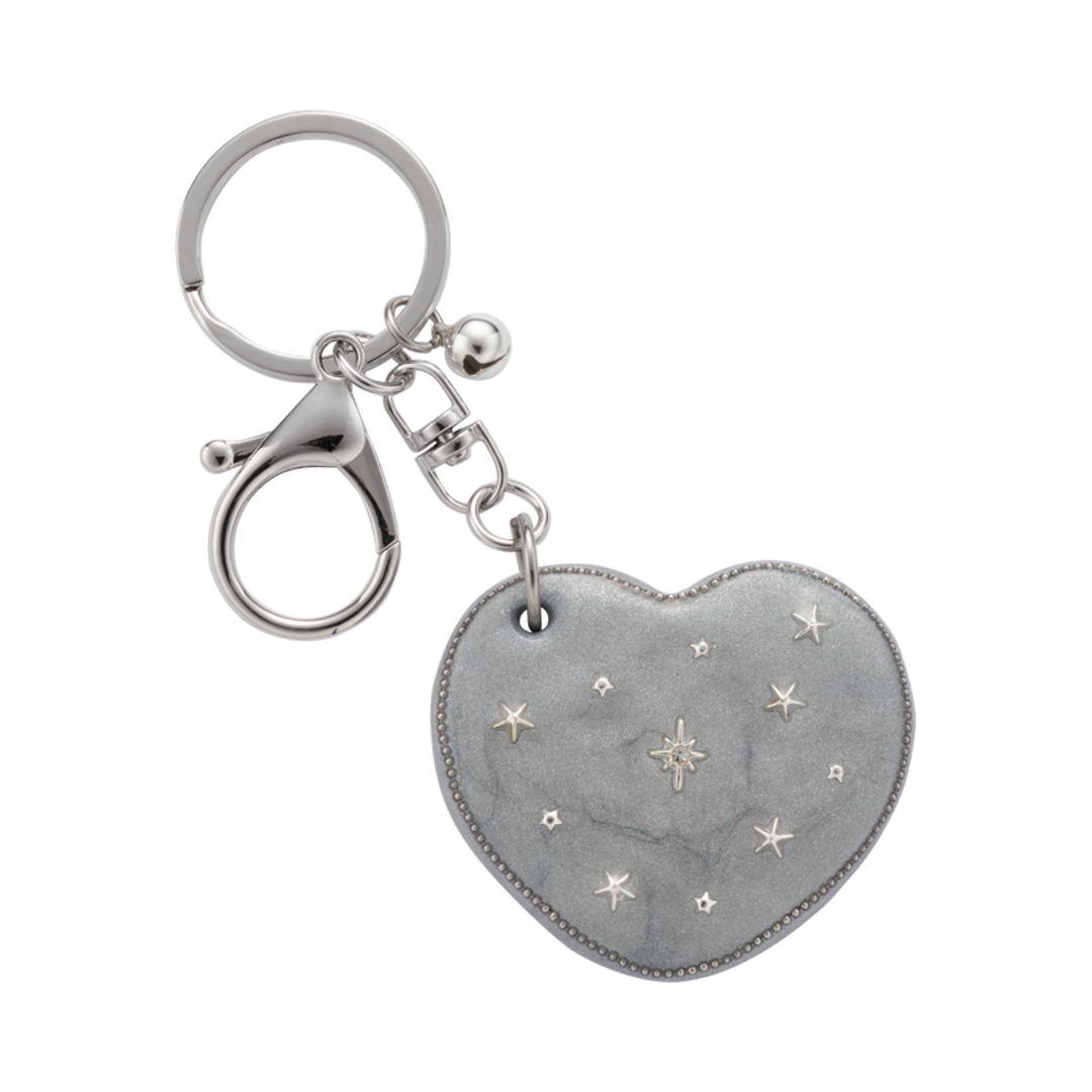 Nff444 Nff Heart Dia Mirror Key Ring Silver