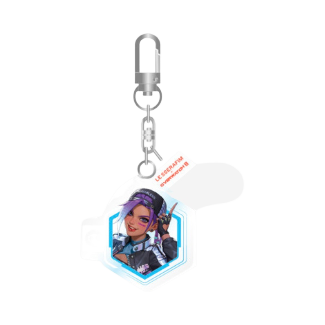 블리자드 x 르세라핌 오버워치 2 아크릴 키링 오리지널 버전 솜브라(Blizzard x LE SSERAFIM Overwatch 2 Acrylic Keyring Original Ver. Sombra)