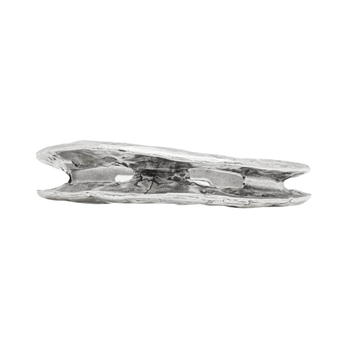 (W) 생로랑 씬 텍스쳐드 뱅글 메탈 에이지드 다크 오시다이즈드 실버((W) Saint Laurent Thin Textured Bangle In Metal Aged Dark Oxidised Silver) - 1