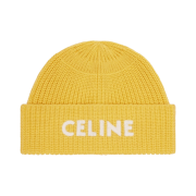 Celine Embroidered Knit Wool Beanie Mimosa