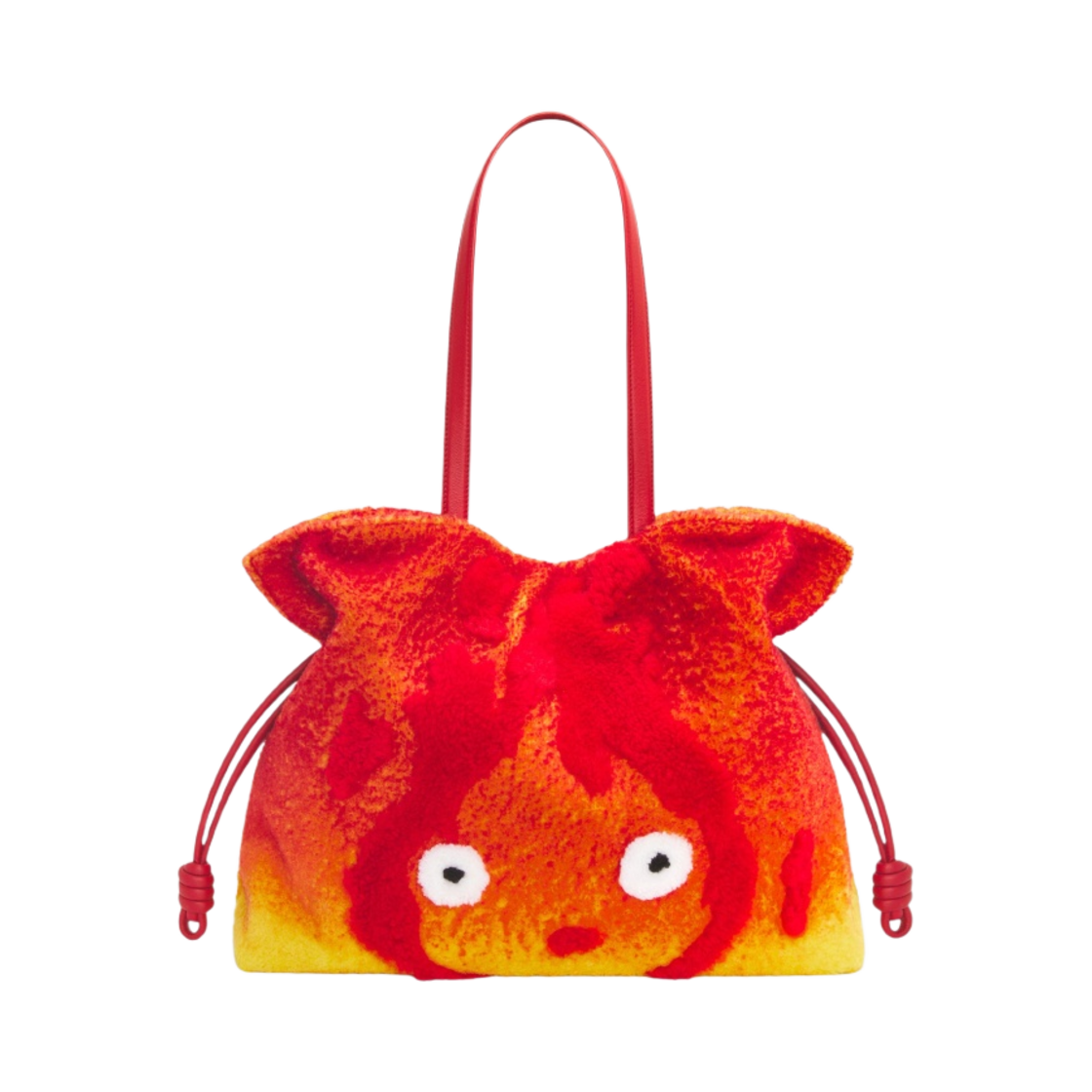 로에베 x 하울의 움직이는 성 캘시퍼 XL 플라멩코 셔링 클러치 레드(Loewe x Howl's Moving Castle Calcifer XL Flamenco Clutch in Shearling Red) - 4