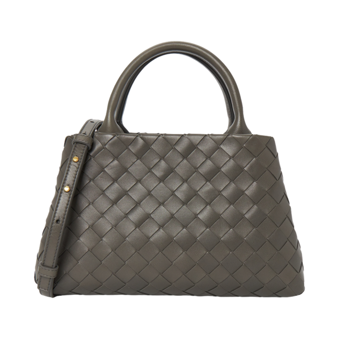 607326VCPP11408 Bottega Veneta New Roma Small Intrecciato Tote Bag Light Graphite