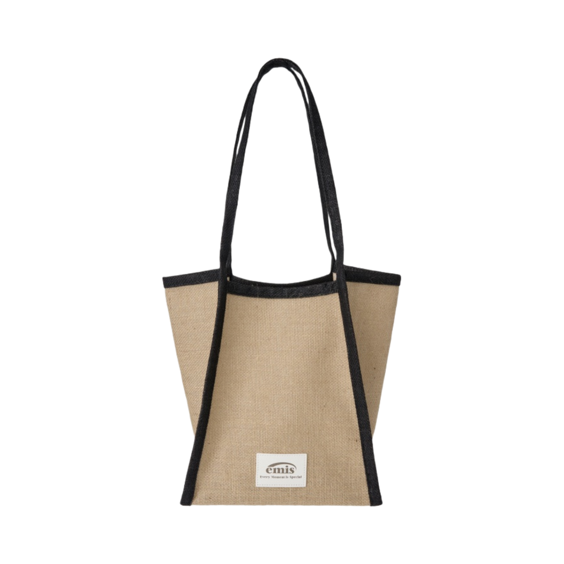 이미스 리넨 비치 백 베이지 블랙(Emis Linen Beach Bag Beige Black) - 1