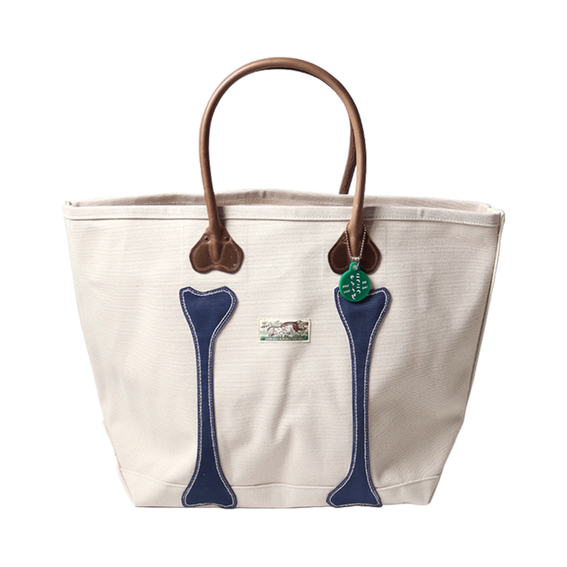 K2505XB542 Kapital No. 4 Canvas Kotsukotsu Tote Bag M Kinari Navy