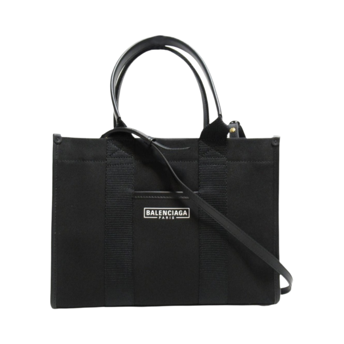 6714022HHAM1090 Balenciaga Hardware Small Tote Bag with Strap Black