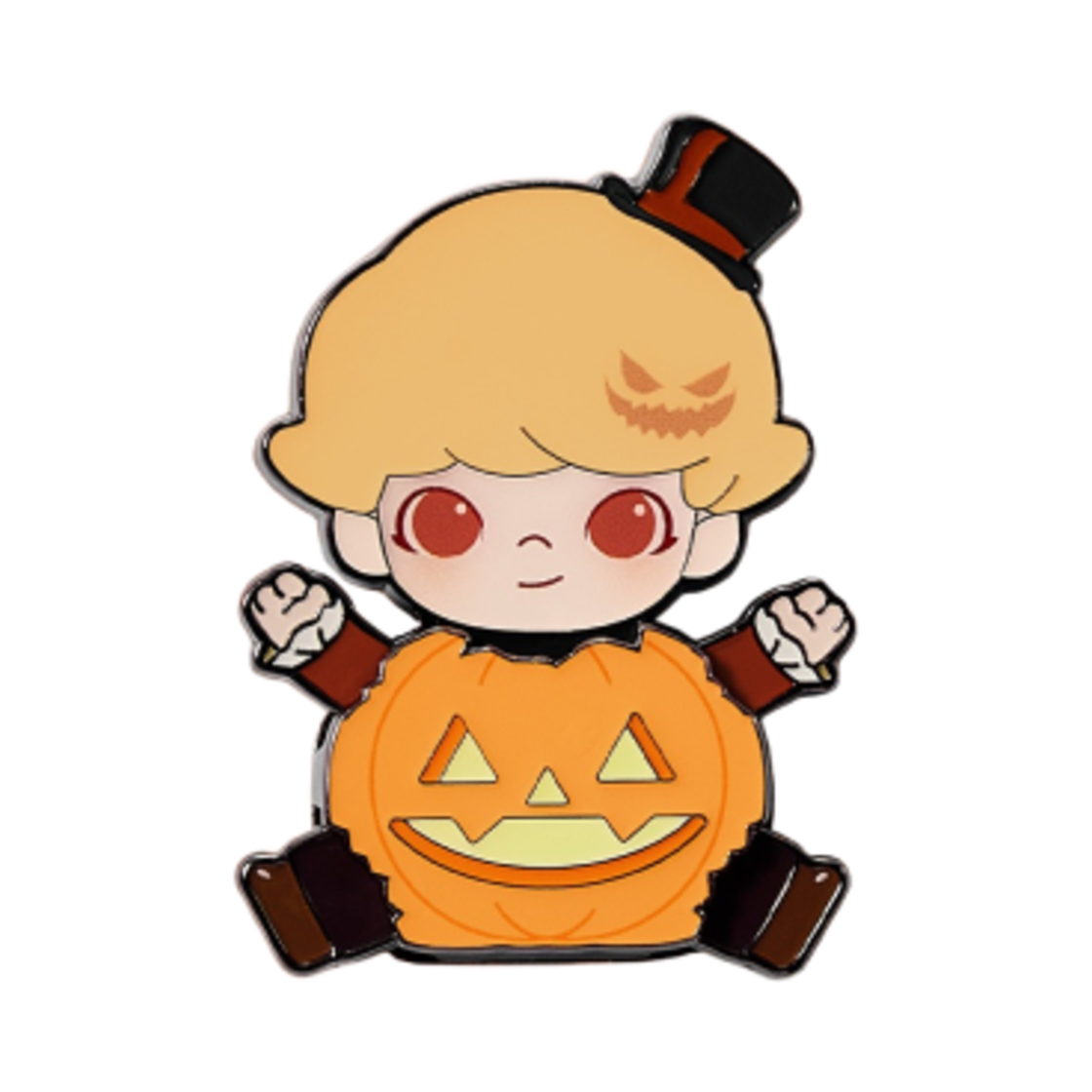 - Pop Mart Halloween Party Series Pumpkin Magnet Badge Dimoo