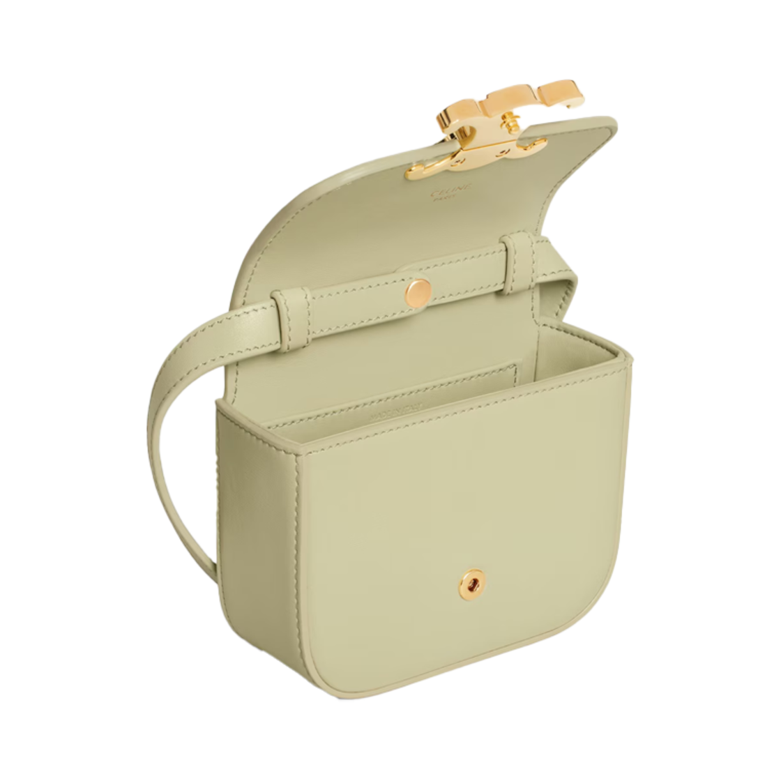셀린느 샤이니 카프스킨 미니 트리옹프 아몬드 그린(Celine Mini Triomphe in Shiny Calfskin Almond Green) - 4