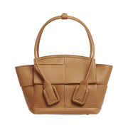 Bottega Veneta Arco Leather Mini Top Handle Bag Caramel
