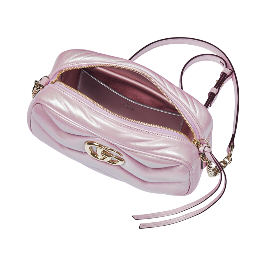 구찌 GG 마몽 스몰 숄더백 핑크 이리디센트 레더(Gucci GG Marmont Small Shoulder Bag Pink Iridescent Leather) - 3
