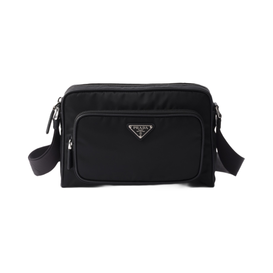 2VH190-2DMH-F0002 Prada Small Re-Nylon and Saffiano Leather Shoulder Bag Black