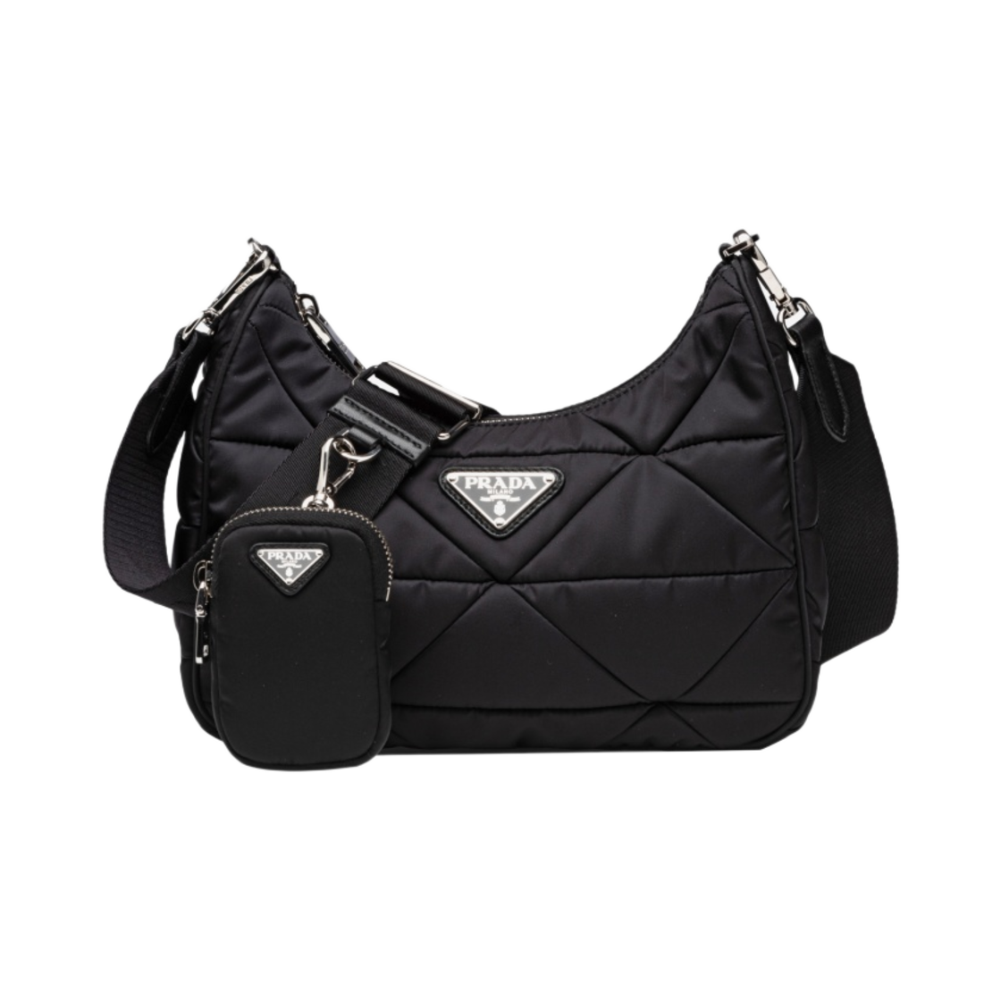 프라다 리나일론 패딩 호보백 블랙(Prada Re-Nylon Padded Hobo Bag Black)