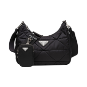 Prada Re-Nylon Padded Hobo Bag Black