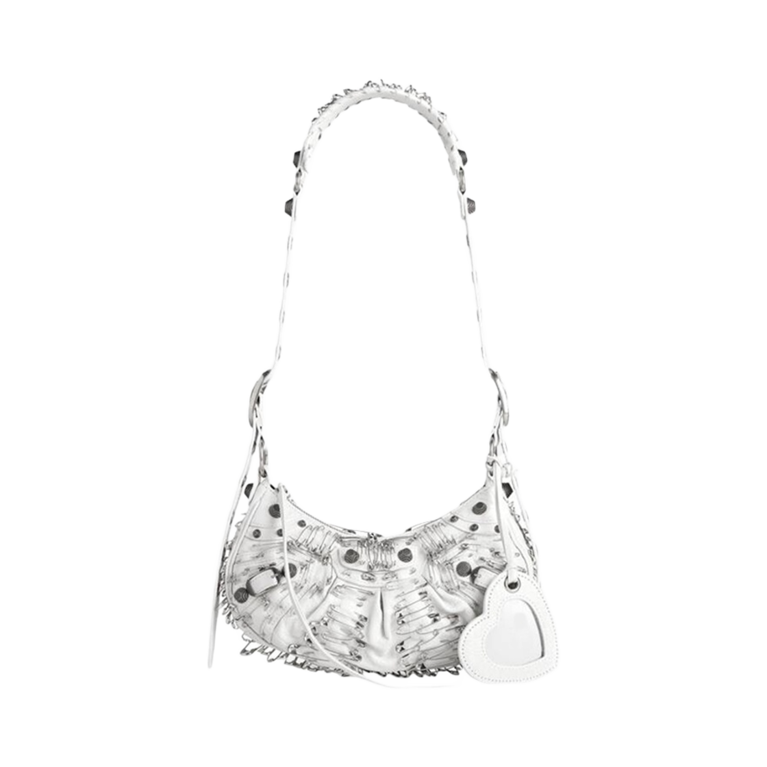 발렌시아가 르 카골 XS 숄더백 세이프티 핀 옵틱 화이트