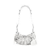 Balenciaga Le Cagole XS Shoulder Bag with Safety Pins Optic White