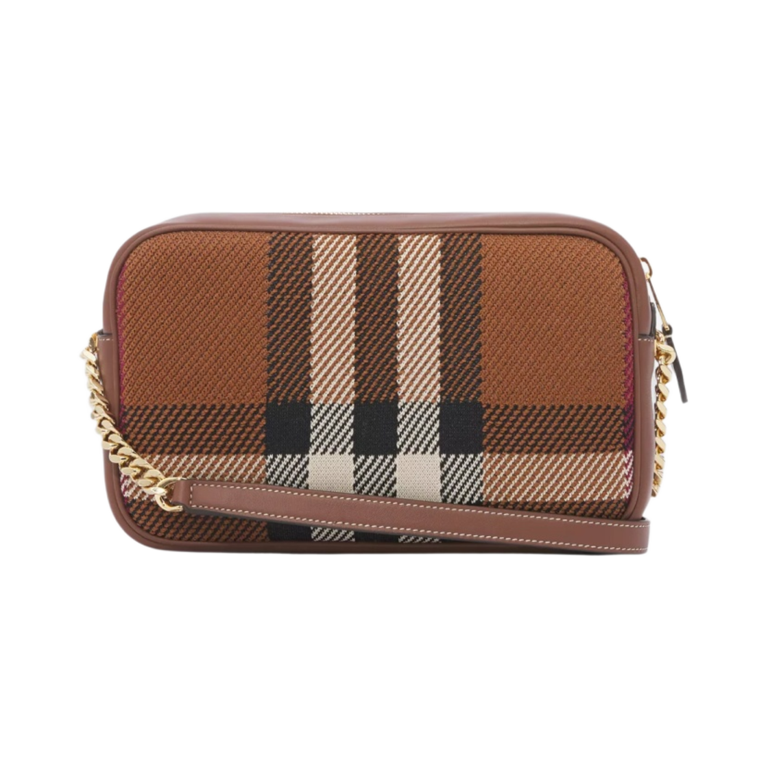 버버리 니트 체크 스몰 롤라 카메라백 버치 브라운(Burberry Knitted Check Small Lola Camera Bag Birch Brown) - 2