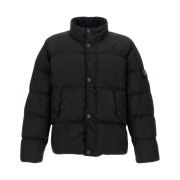 Stone Island 40123 Garment Dyed Crinkle Reps R-NY Down Jacket Black - 24FW