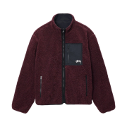 Stussy Sherpa Reversible Jacket Burgundy