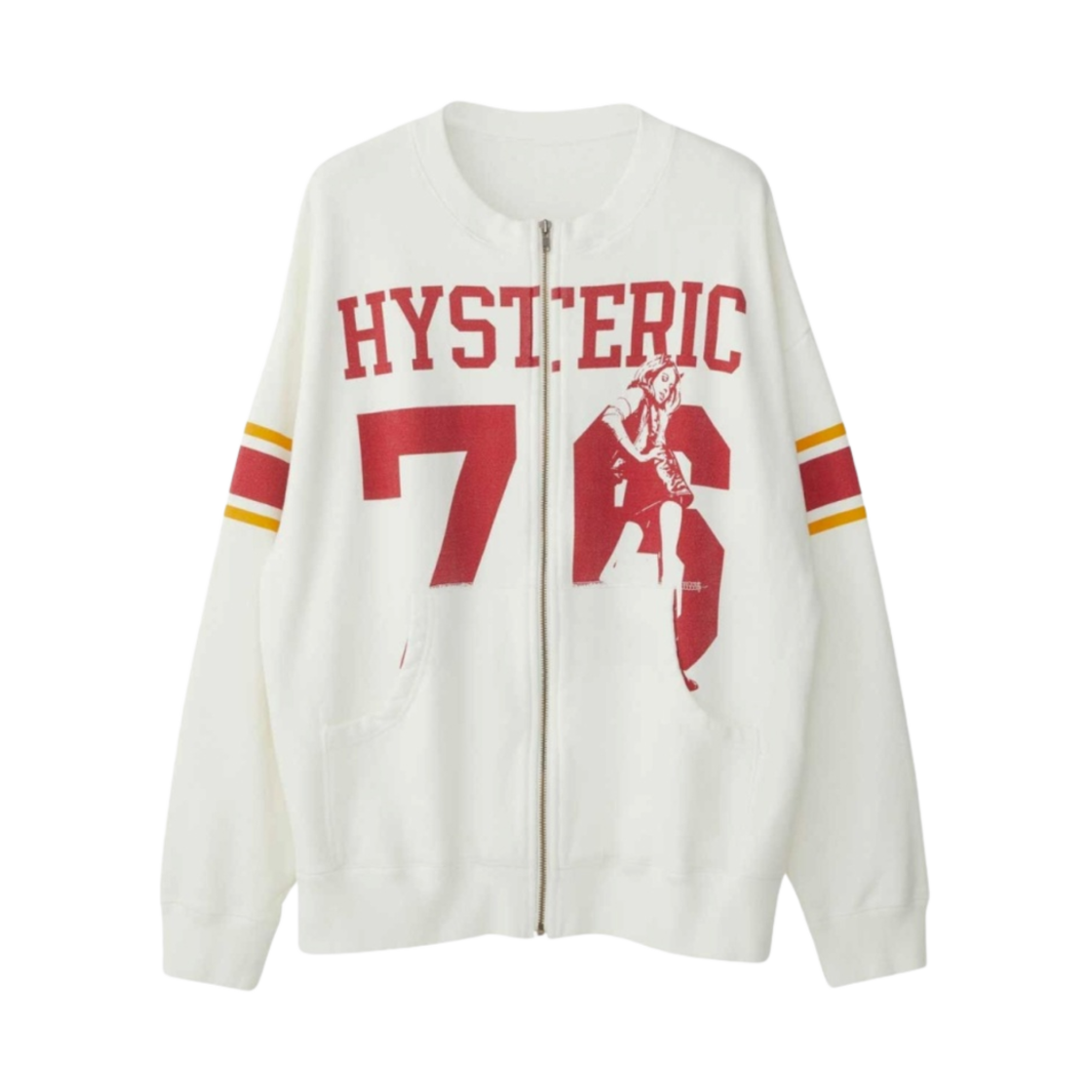 (W) 히스테릭 글래머 히스테릭 76 오버사이즈 점퍼 화이트((W) Hysteric Glamour Hysteric 76 Oversized Jumper White)
