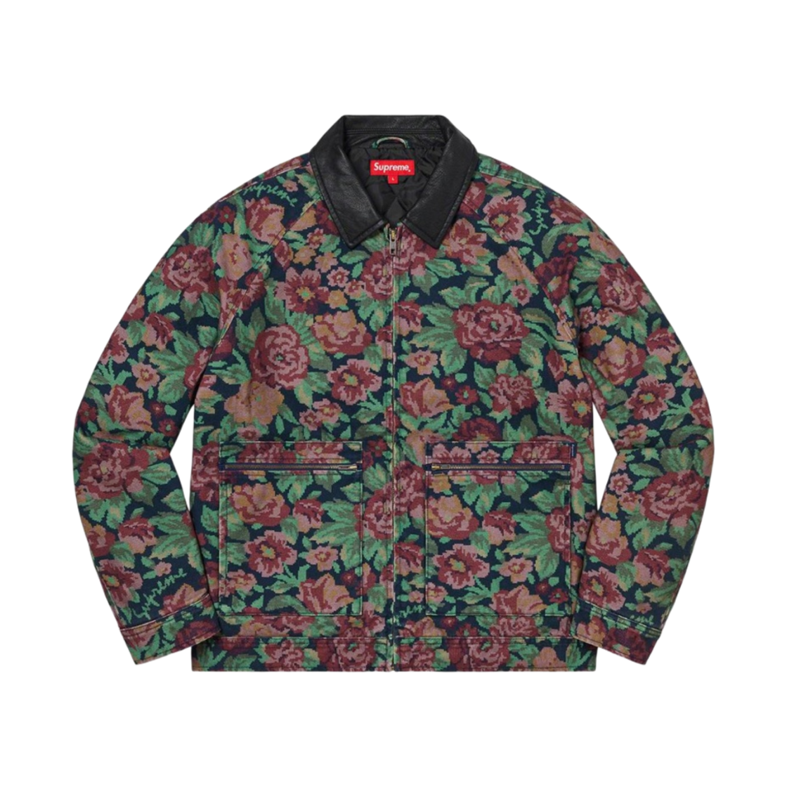 슈프림 레더 칼라 워크 자켓 디지 플로랄 - 20FW