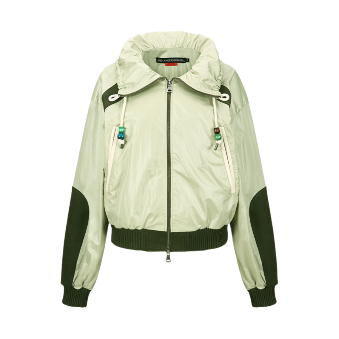 awa686w(GREEN) ADSB Andersson Bell Sadie Color Block Bomber Jacket Green