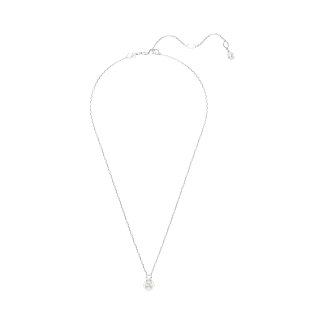 (W) 스와로브스키 매트릭스 펜던트 크리스탈 펄 라운드 컷 화이트 로듐 플래팅((W) Swarovski Matrix Pendant Crystal Pearl Round Cut White Rhodium Plated)
