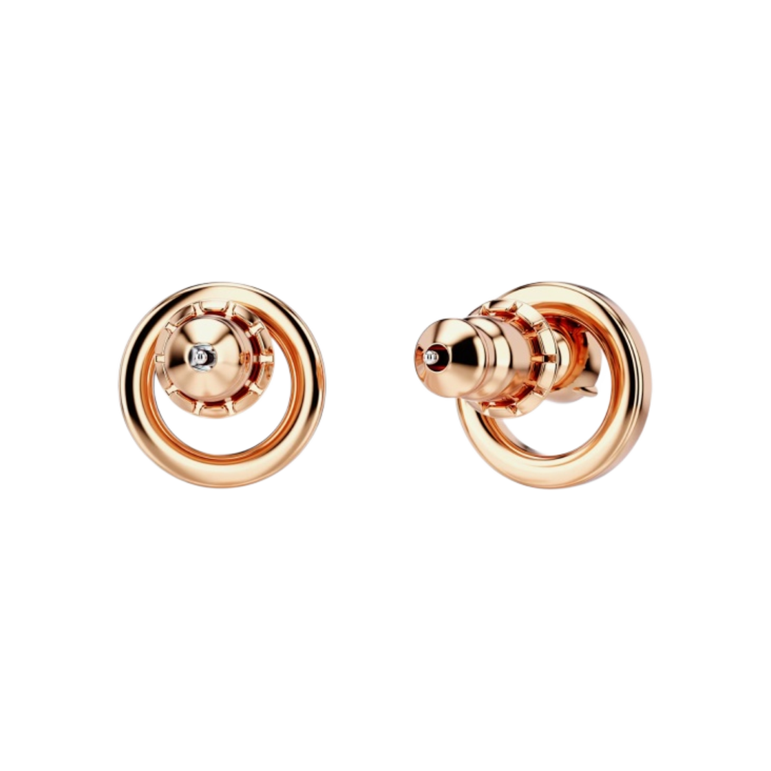 (W) 스와로브스키 크리에이티비티 스터드 이어링 화이트 로즈 골드 플래팅((W) Swarovski Creativity Stud Earrings White Rose Gold Plated) - 2