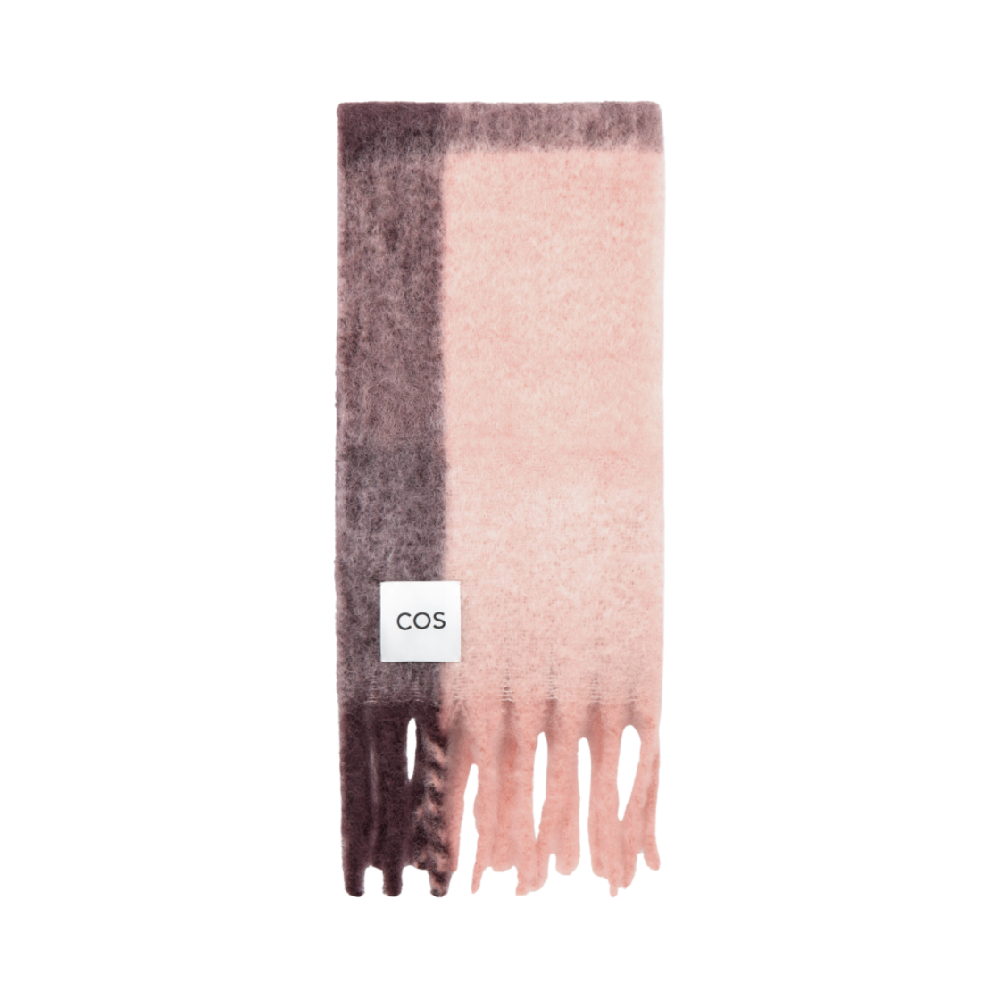 코스 프린지 브러쉬드 모헤어 머플러 핑크 버건디(COS Fringe Brushed Mohair Muffler Pink Burgundy)