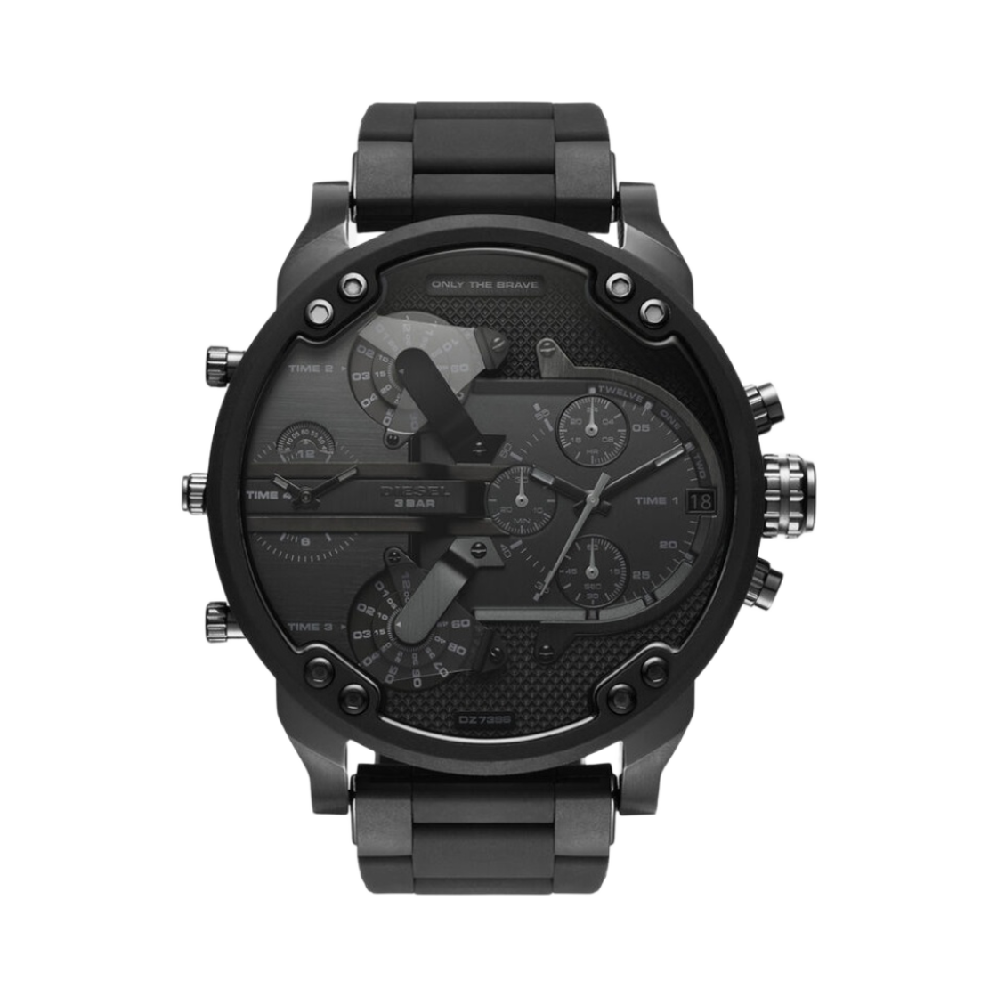 DZ7396 Diesel DZ7396 Mr. Daddy 2.0 Quartz Two-Hand Stainless Steel Silicone Black