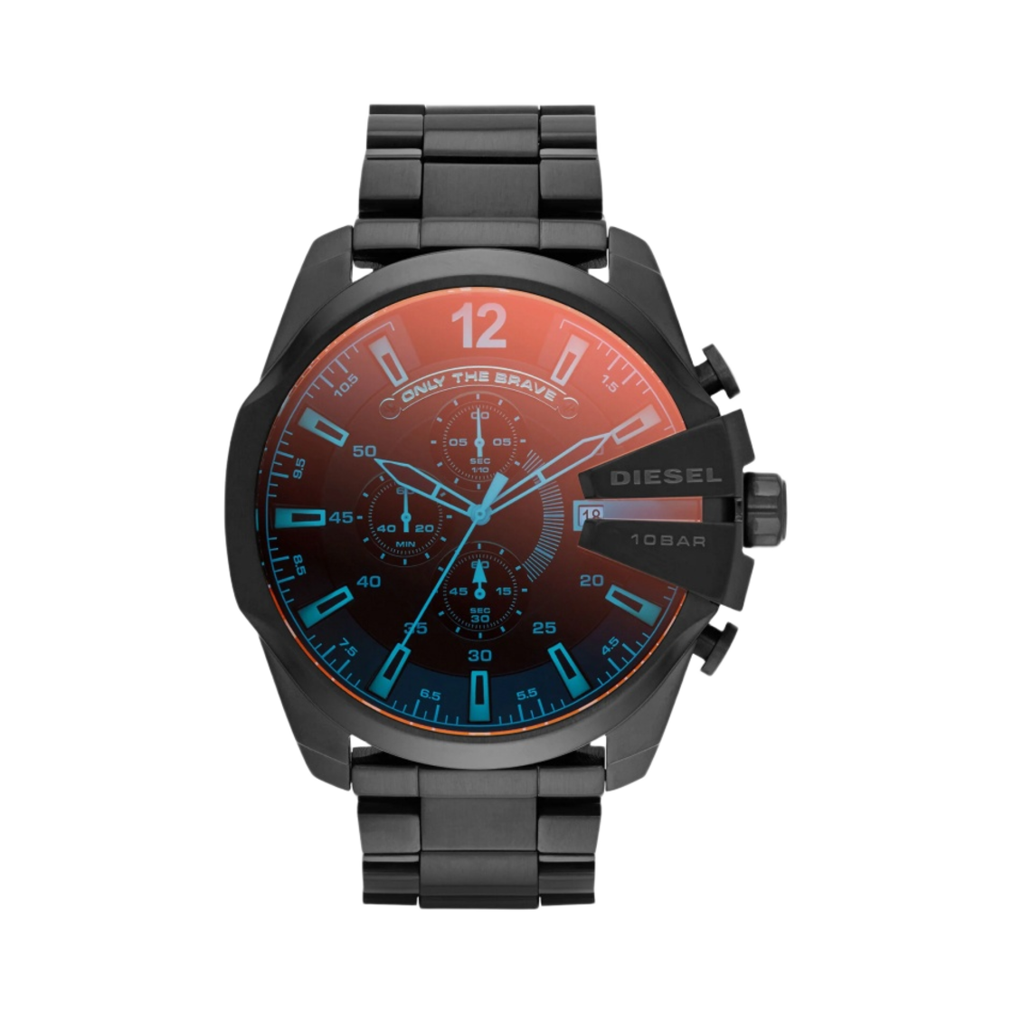 디젤 Dz4318 메가 치프 크로노그래프 51mm 스테인리스 스틸 블랙(Diesel Dz4318 Mega Chief Chronograph 51mm Stainless Steel Black)