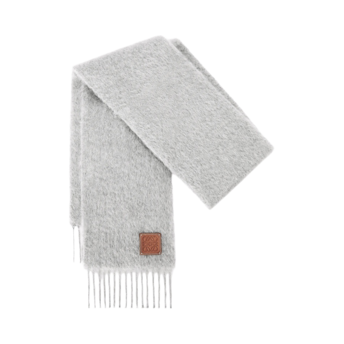 로에베 울 모헤어 머플러 라이트 그레이(Loewe Wool and Mohair Muffler Light Grey)