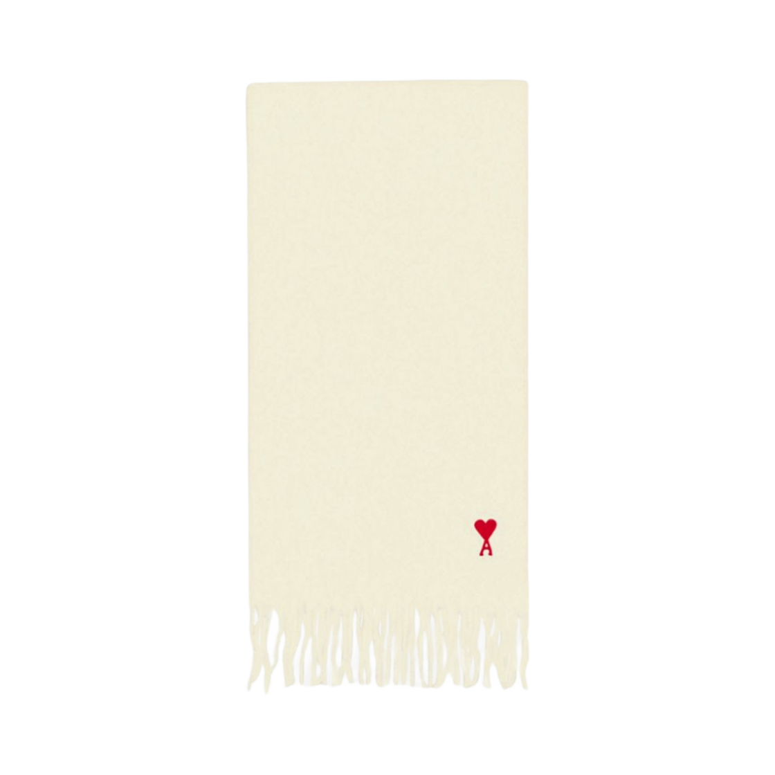 아미 스몰 하트 로고 클래식 머플러 화이트(AMI de Coeur Classic Muffler White)