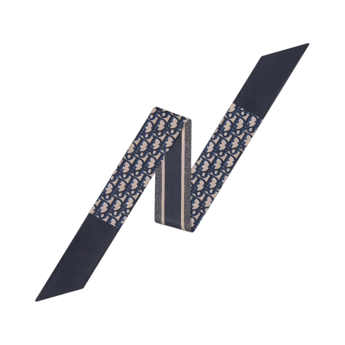 (W) 디올 오블리크 미차 스카프 실크 트윌 네이비 블루((W) Dior Oblique Mitzah Scarf Silk Twill Navy Blue)