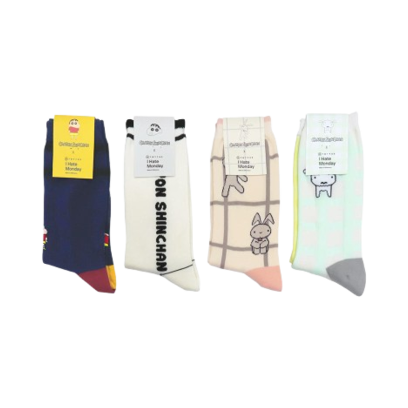 대원미디어 짱구는못말려X아이헤이트먼데이 장목 양말 4종 세트(Daewonmedia Crayon Shin Chan X IHM Socks 4P set)