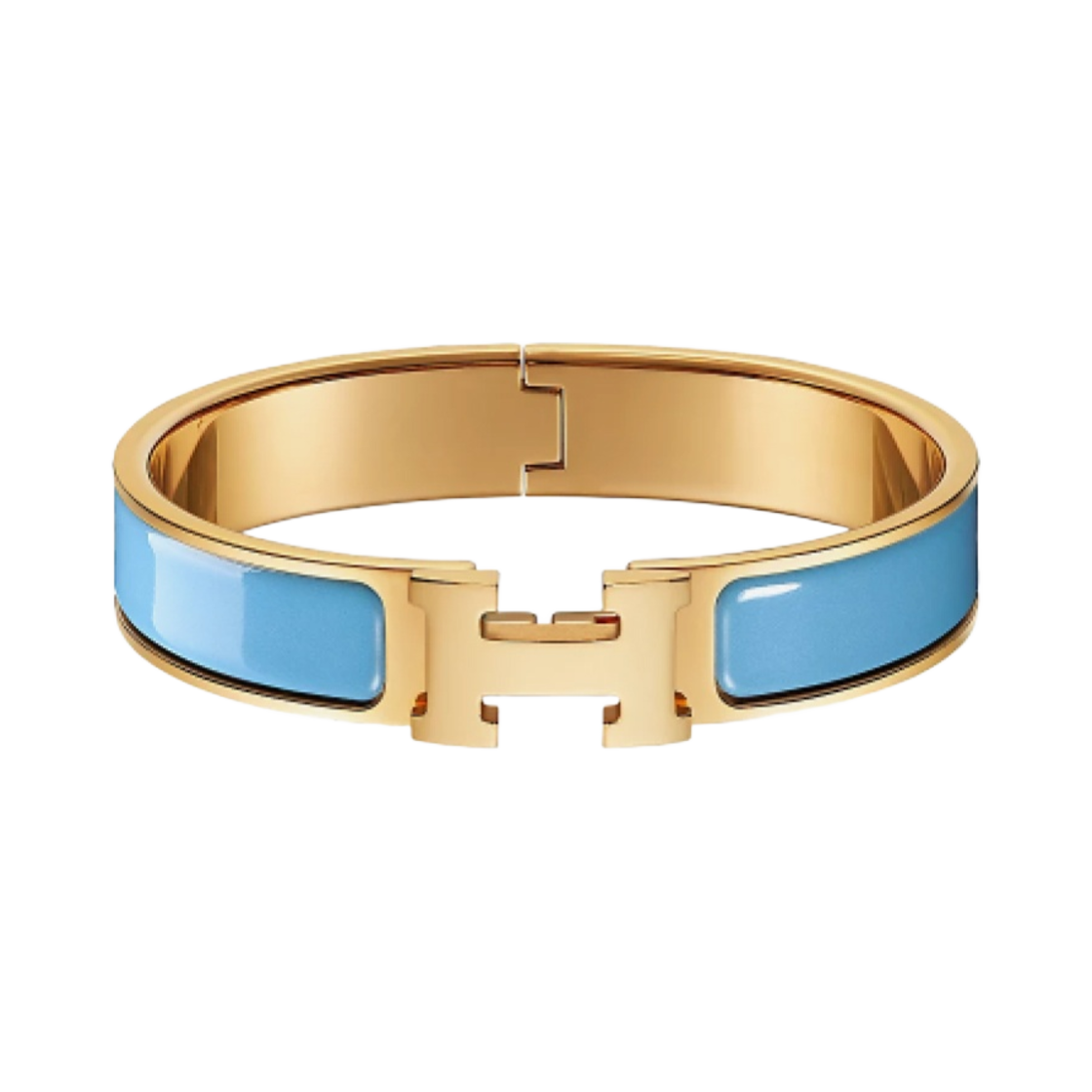 (W) 에르메스 클릭아슈 브레이슬릿 골드 하드웨어 & 블루 오라지
