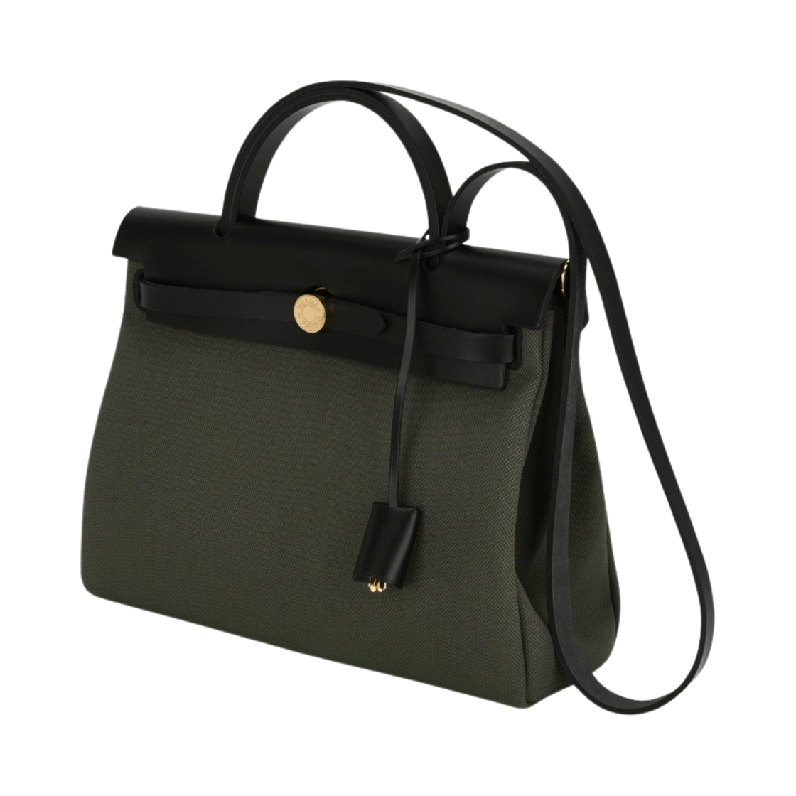 에르메스 에르백 집 31 백 르투르네 & 골드 하드웨어 베르 드 그리 누아(Hermes Herbag Zip 31 Bag Retourne & Gold Vert De Gris Noir) - 2