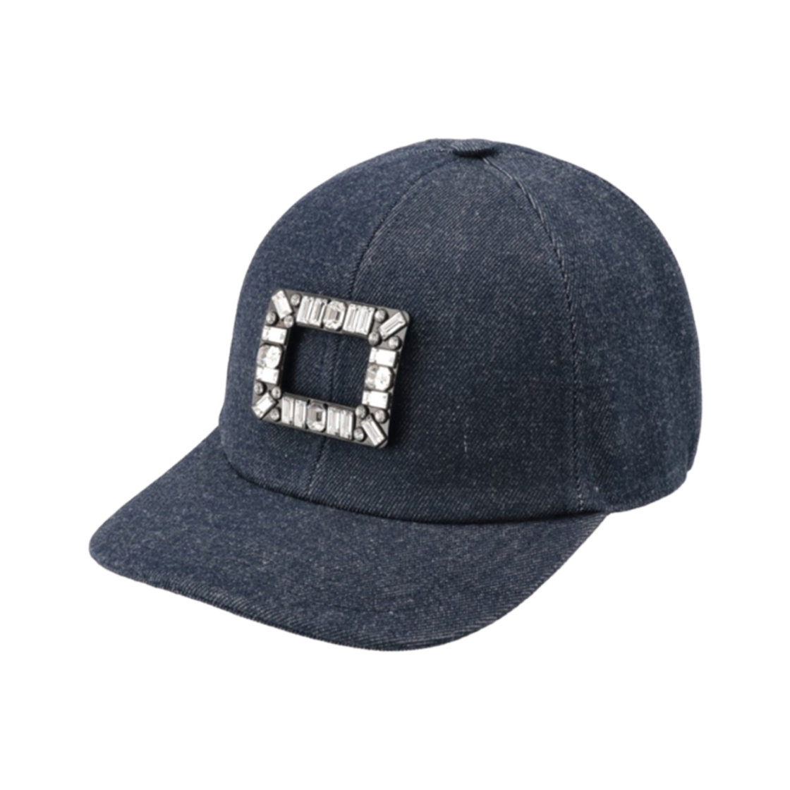 RQWH0040100EMNU820 (W) Roger Vivier Viv' Skate Denim Baseball Cap Blue