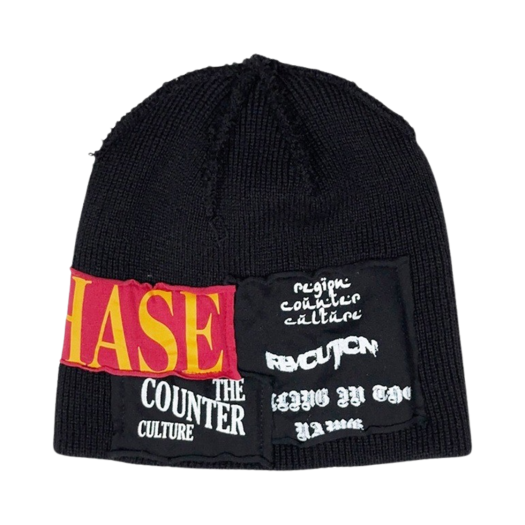 23-AC011_BLACK Resurrection13 Recycle Patchwork Beanie Black