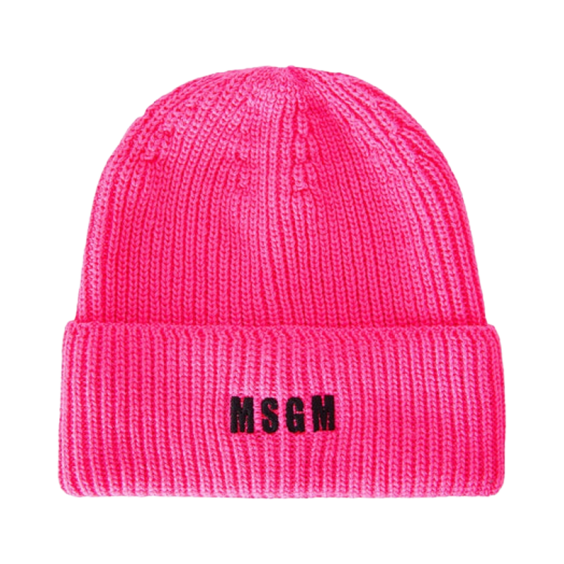 3541MDL08-237761-15 MSGM Impact Logo Wool Blended Watch Cap Fuchsia